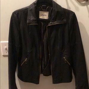 Classic black leather jacket - fake leather